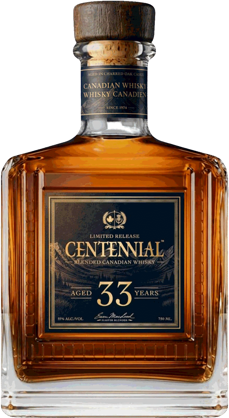Centennial 33 Year Old Canadian Whisky bottle
